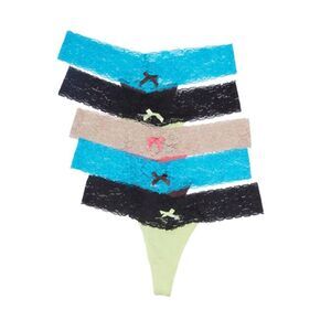 NWT Honeydew Intimates Lace Trim Thong | 5 Pack